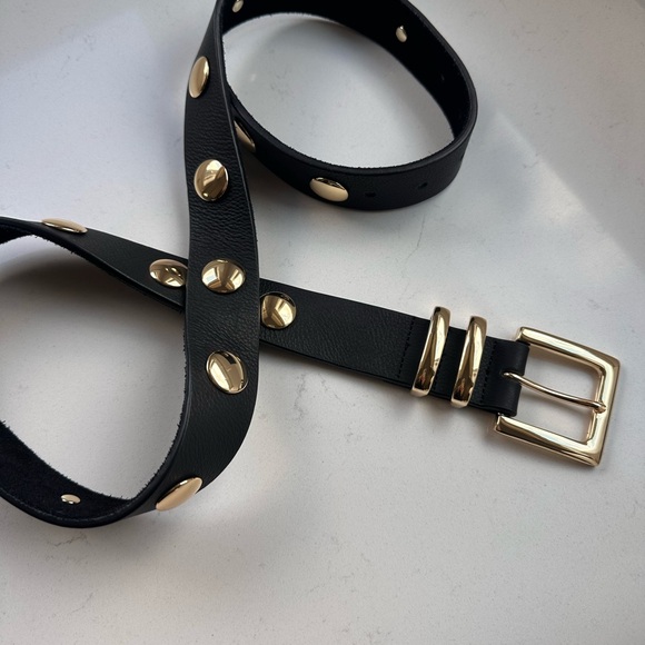 B-Low the Belt Black with Gold Studs - Picture 2 of 3